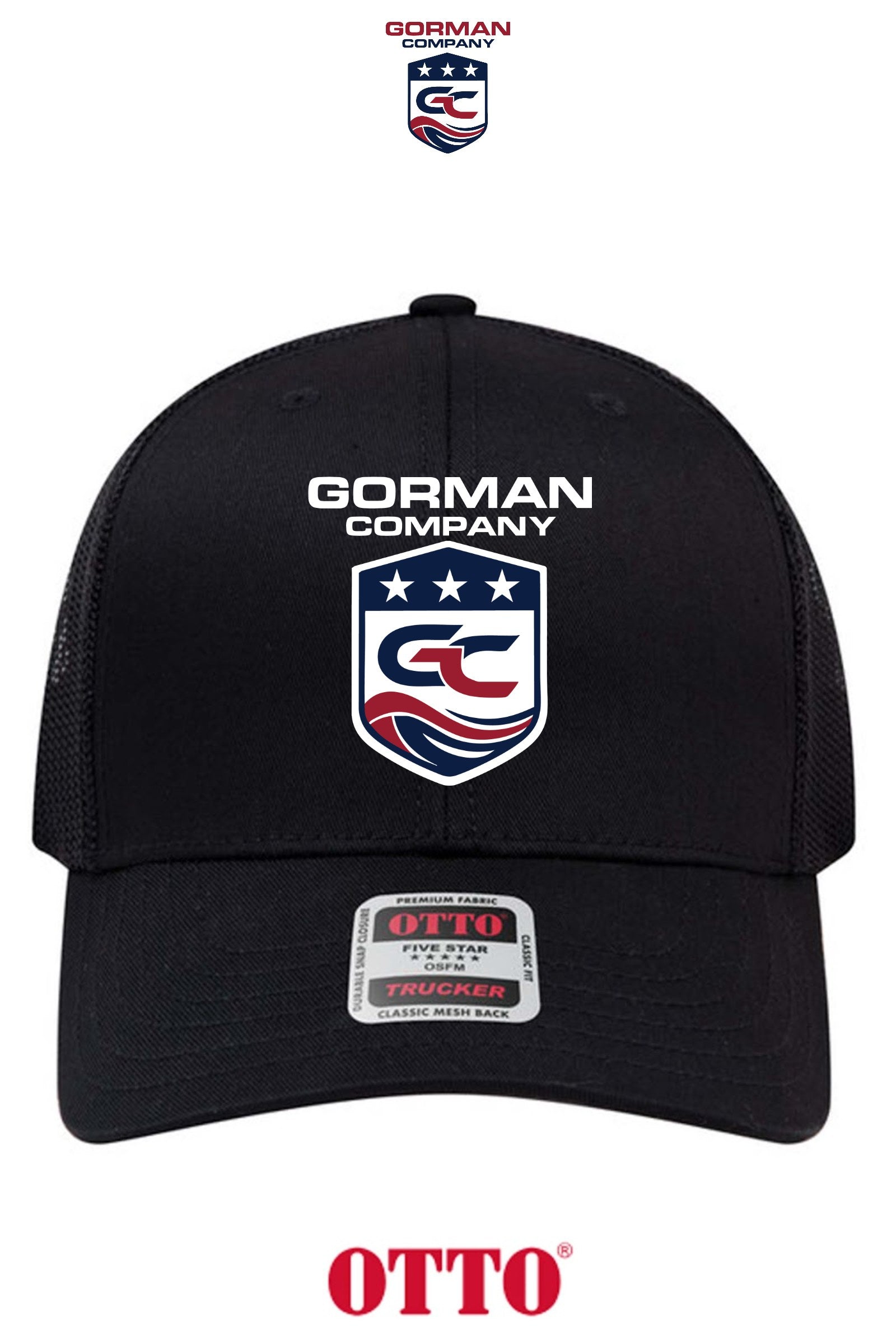 **BULK BUY SPECIAL** OTTO CAP® 6 Panel Mid Profile Mesh Back Trucker Hat - GORMAN CO - PANAMA CITY