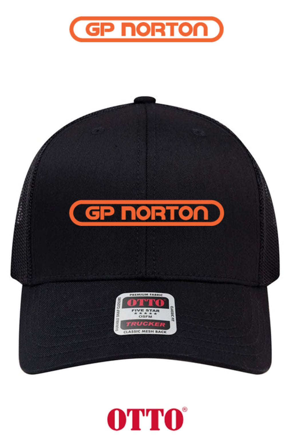 **BULK BUY SPECIAL** OTTO CAP® 6 Panel Mid Profile Mesh Back Trucker Hat - G P NORTON