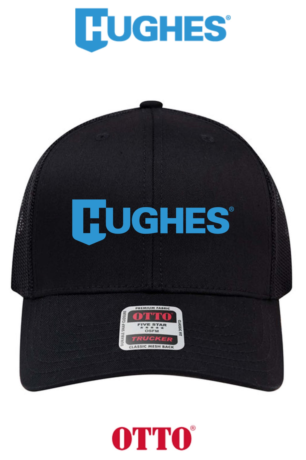 **BULK BUY SPECIAL** OTTO CAP® 6 Panel Mid Profile Mesh Back Trucker Hat - HUGHES SUPPLY