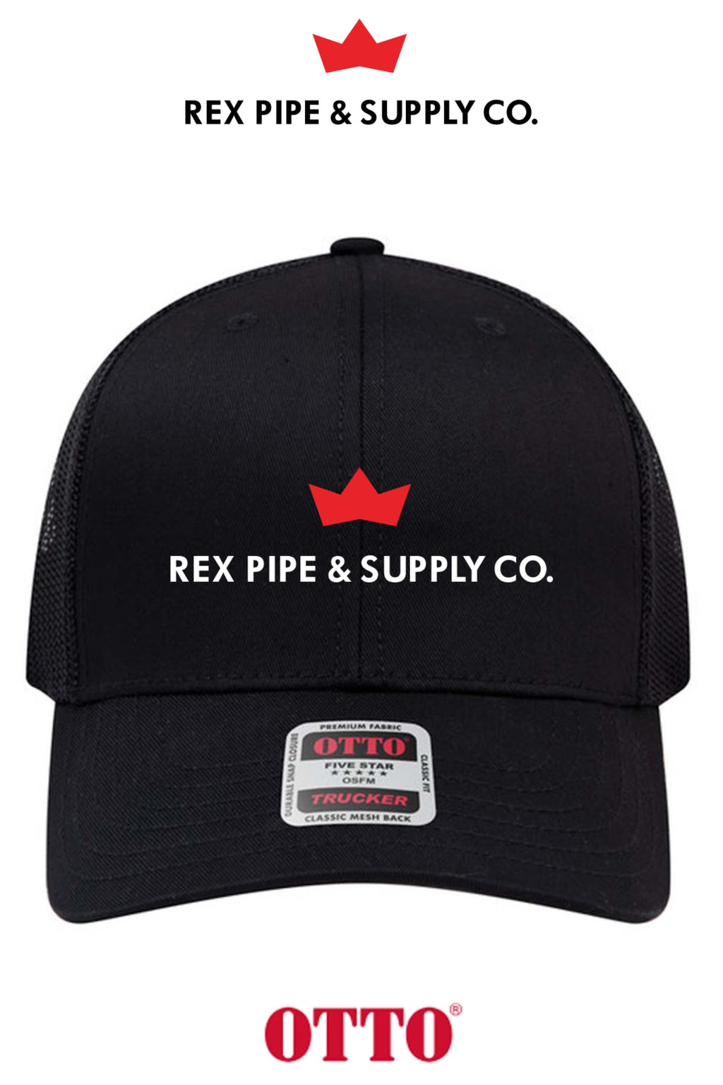 **BULK BUY SPECIAL** OTTO CAP® 6 Panel Mid Profile Mesh Back Trucker Hat - REX PIPE AND SUPPLY