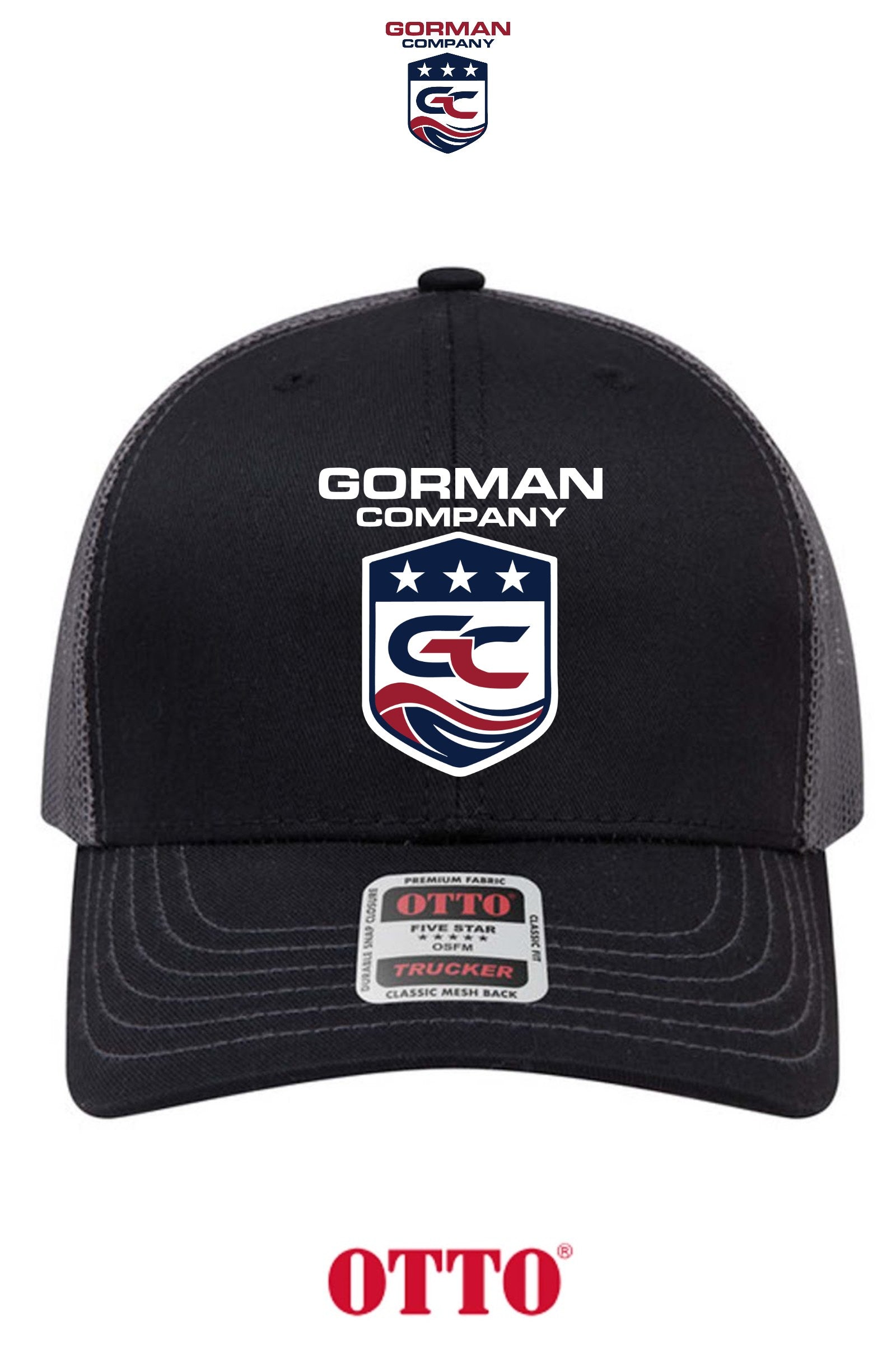 **BULK BUY SPECIAL** OTTO CAP® 6 Panel Mid Profile Mesh Back Trucker Hat - GORMAN CO - PANAMA CITY