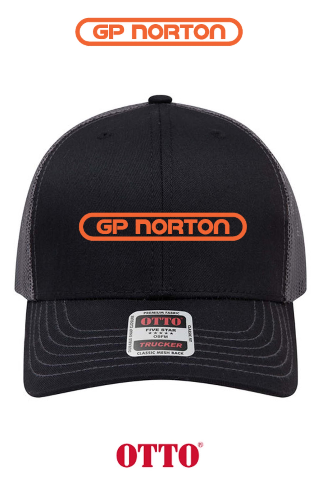 **BULK BUY SPECIAL** OTTO CAP® 6 Panel Mid Profile Mesh Back Trucker Hat - G P NORTON