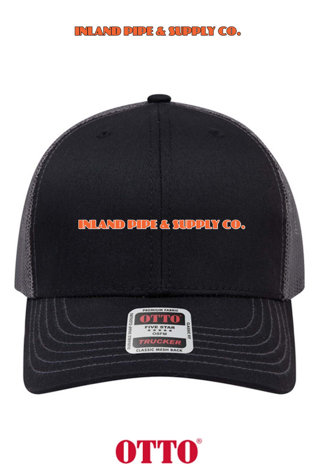 **BULK BUY SPECIAL** OTTO CAP® 6 Panel Mid Profile Mesh Back Trucker Hat - INLAND PIPE AND SUPPLY
