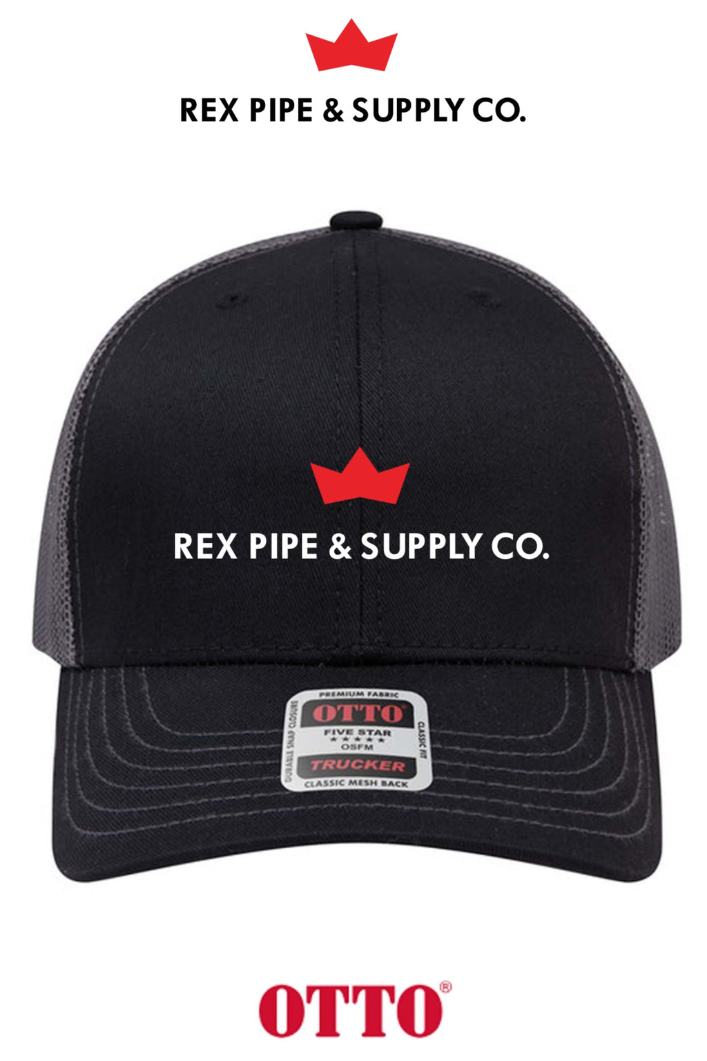 **BULK BUY SPECIAL** OTTO CAP® 6 Panel Mid Profile Mesh Back Trucker Hat - REX PIPE AND SUPPLY