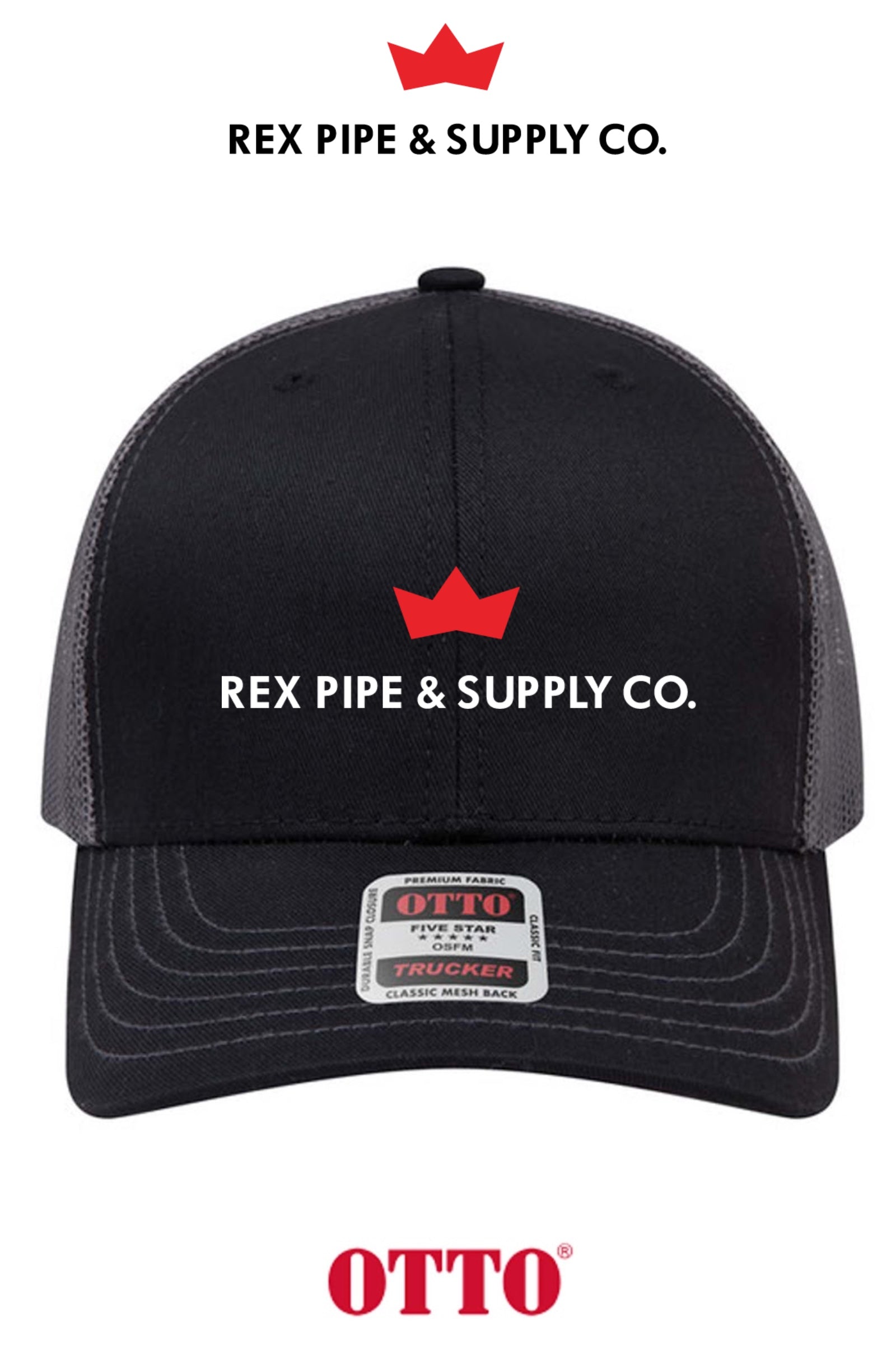 **BULK BUY SPECIAL** OTTO CAP® 6 Panel Mid Profile Mesh Back Trucker Hat - REX PIPE AND SUPPLY
