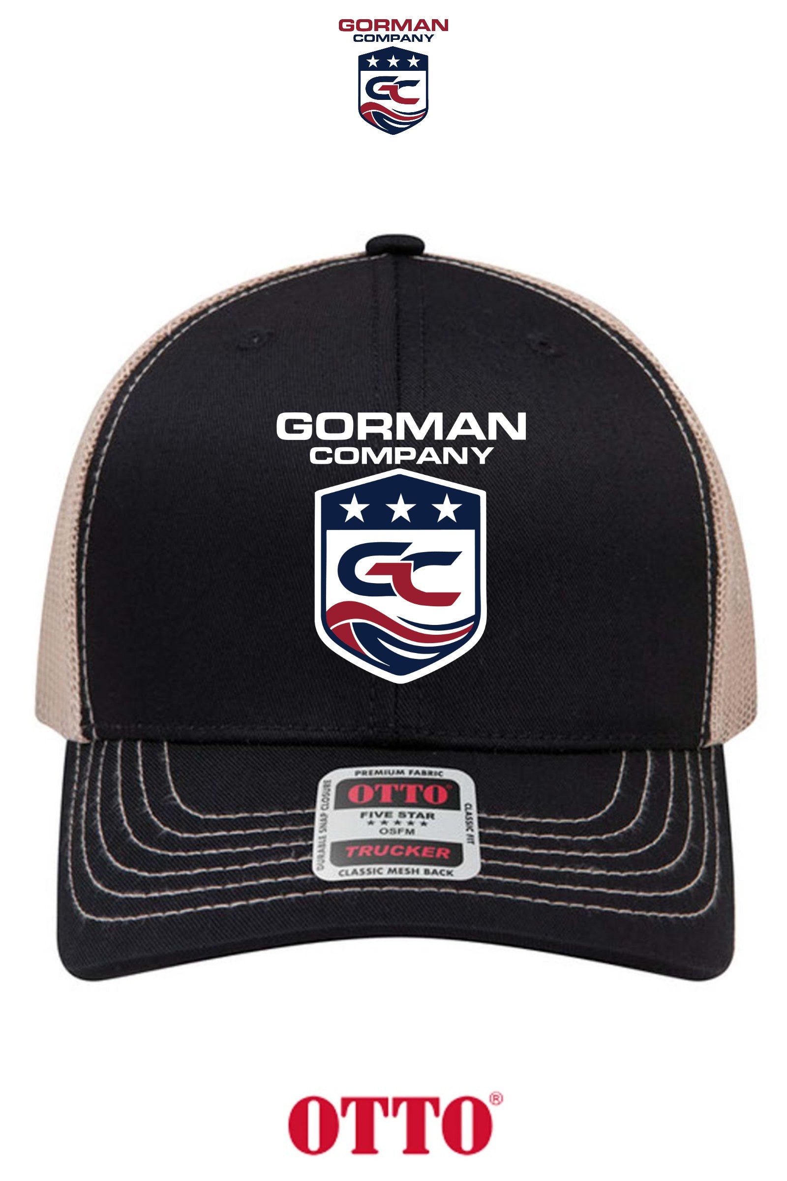 **BULK BUY SPECIAL** OTTO CAP® 6 Panel Mid Profile Mesh Back Trucker Hat - GORMAN CO - PANAMA CITY
