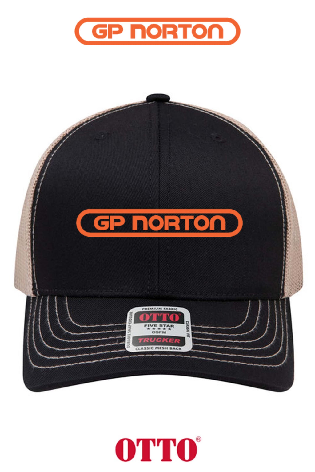 **BULK BUY SPECIAL** OTTO CAP® 6 Panel Mid Profile Mesh Back Trucker Hat - G P NORTON
