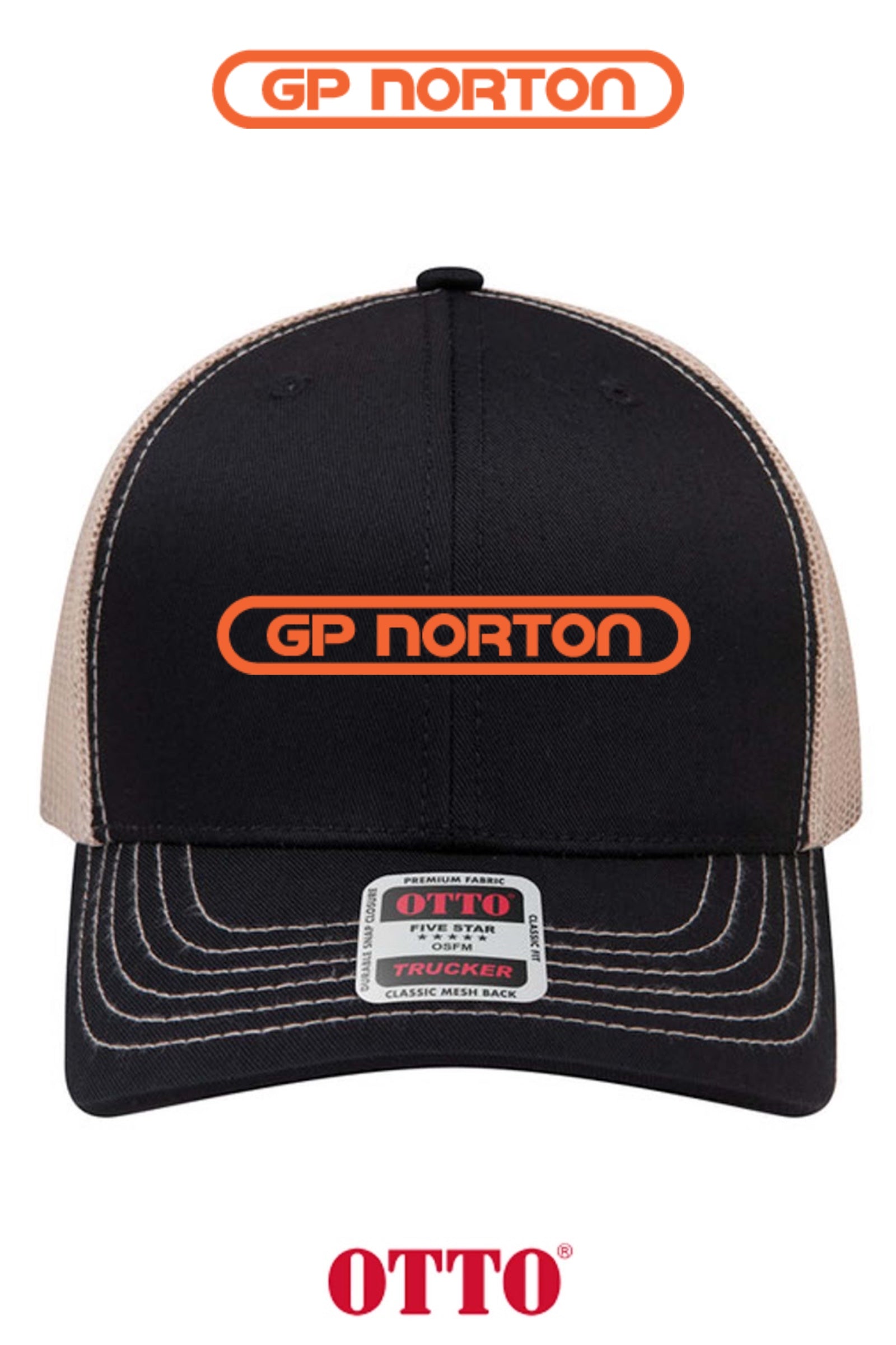 **BULK BUY SPECIAL** OTTO CAP® 6 Panel Mid Profile Mesh Back Trucker Hat - G P NORTON