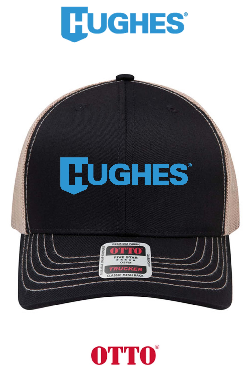 **BULK BUY SPECIAL** OTTO CAP® 6 Panel Mid Profile Mesh Back Trucker Hat - HUGHES SUPPLY