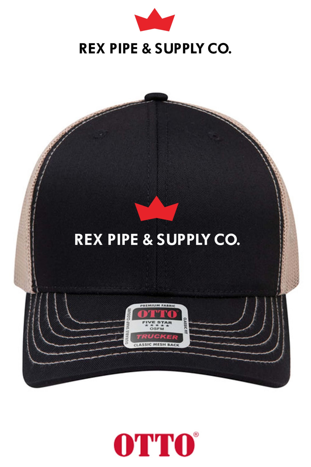 **BULK BUY SPECIAL** OTTO CAP® 6 Panel Mid Profile Mesh Back Trucker Hat - REX PIPE AND SUPPLY