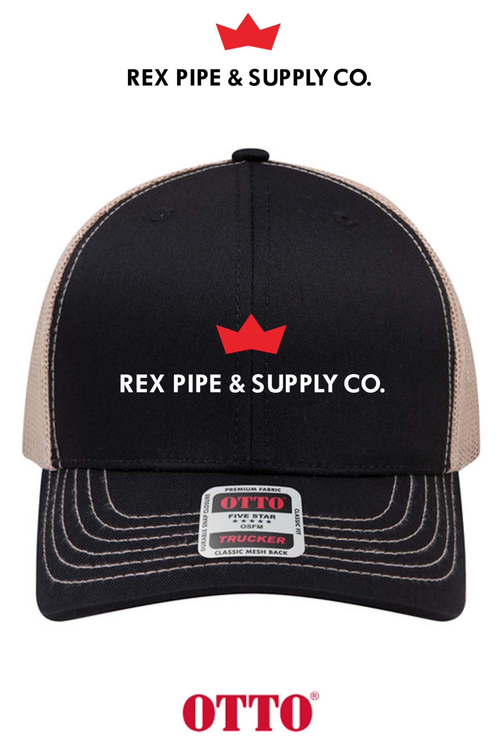 **BULK BUY SPECIAL** OTTO CAP® 6 Panel Mid Profile Mesh Back Trucker Hat - REX PIPE AND SUPPLY