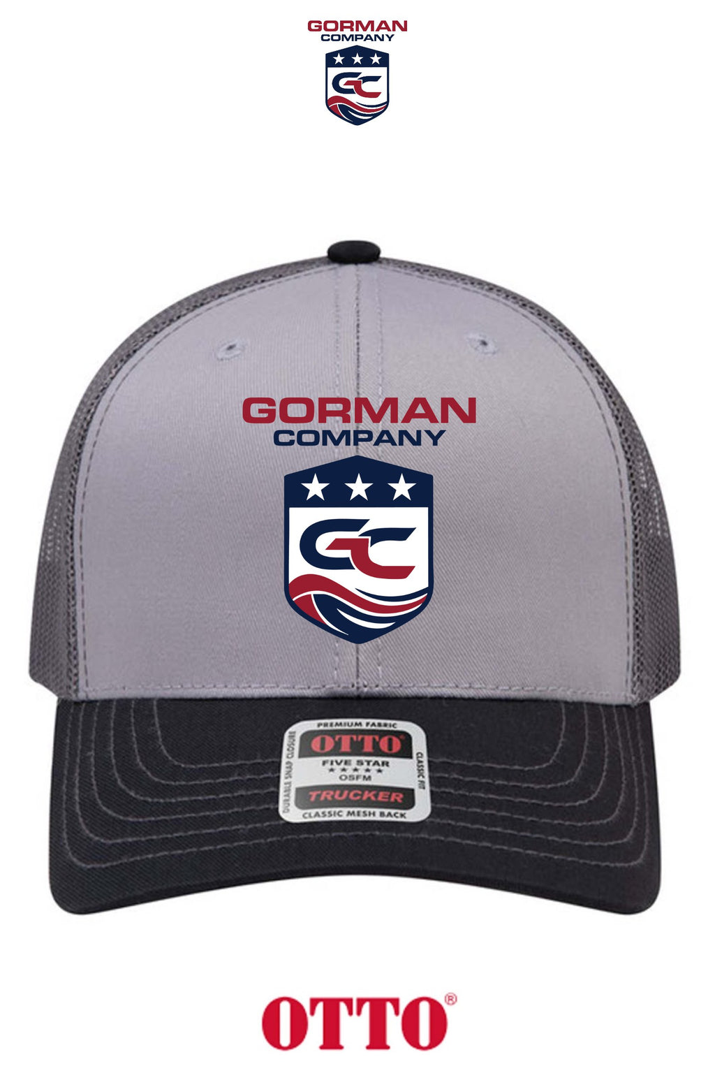 **BULK BUY SPECIAL** OTTO CAP® 6 Panel Mid Profile Mesh Back Trucker Hat - GORMAN CO - PANAMA CITY
