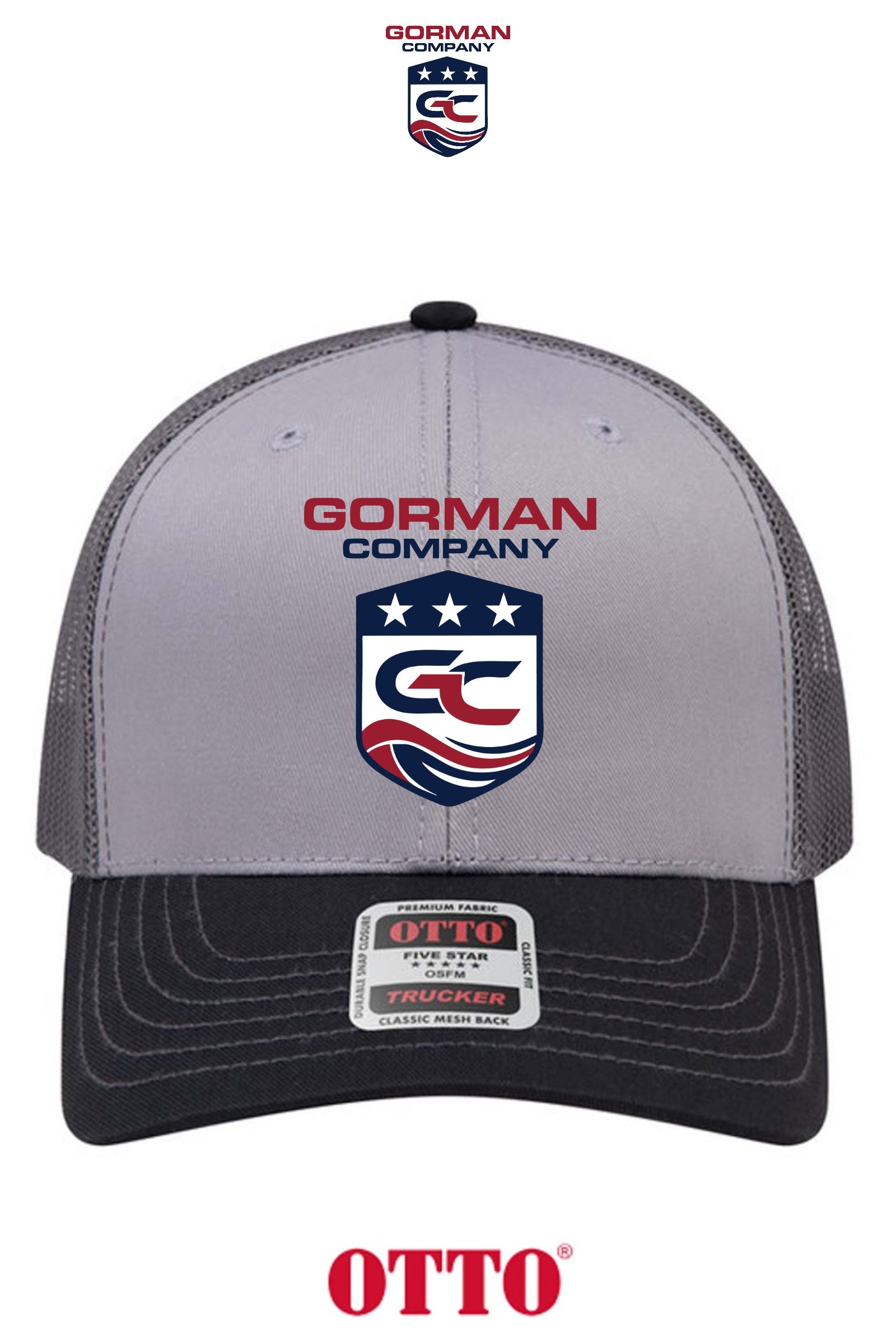 **BULK BUY SPECIAL** OTTO CAP® 6 Panel Mid Profile Mesh Back Trucker Hat - GORMAN CO - PANAMA CITY