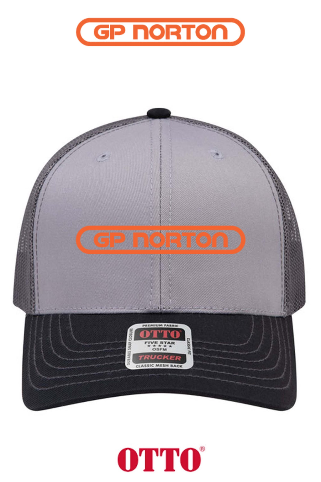 **BULK BUY SPECIAL** OTTO CAP® 6 Panel Mid Profile Mesh Back Trucker Hat - G P NORTON