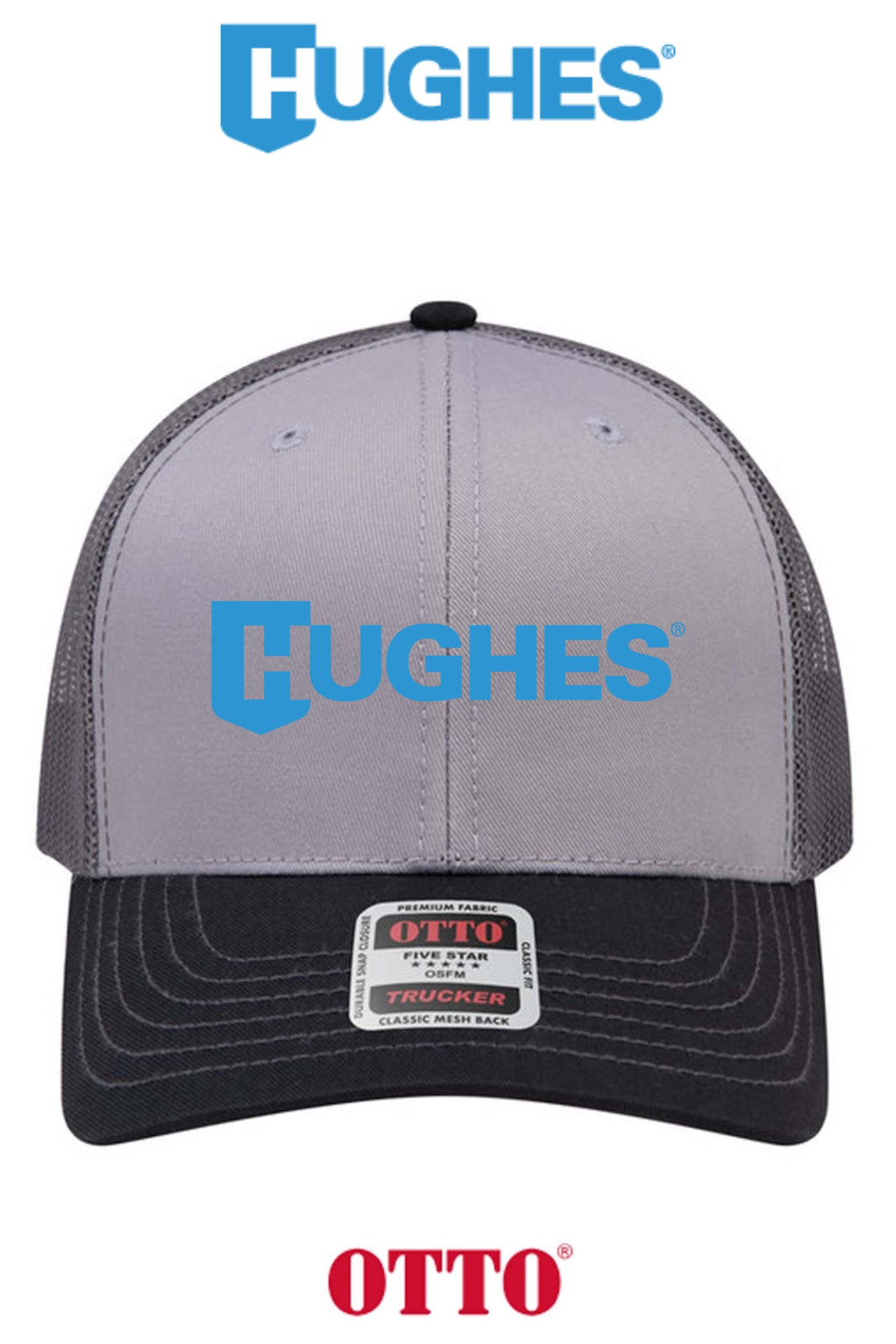 **BULK BUY SPECIAL** OTTO CAP® 6 Panel Mid Profile Mesh Back Trucker Hat - HUGHES SUPPLY