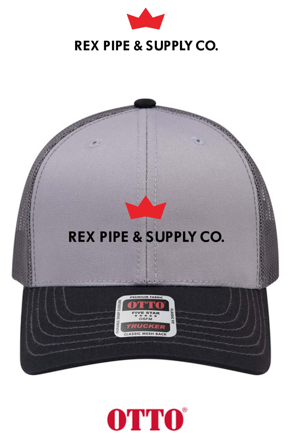 **BULK BUY SPECIAL** OTTO CAP® 6 Panel Mid Profile Mesh Back Trucker Hat - REX PIPE AND SUPPLY