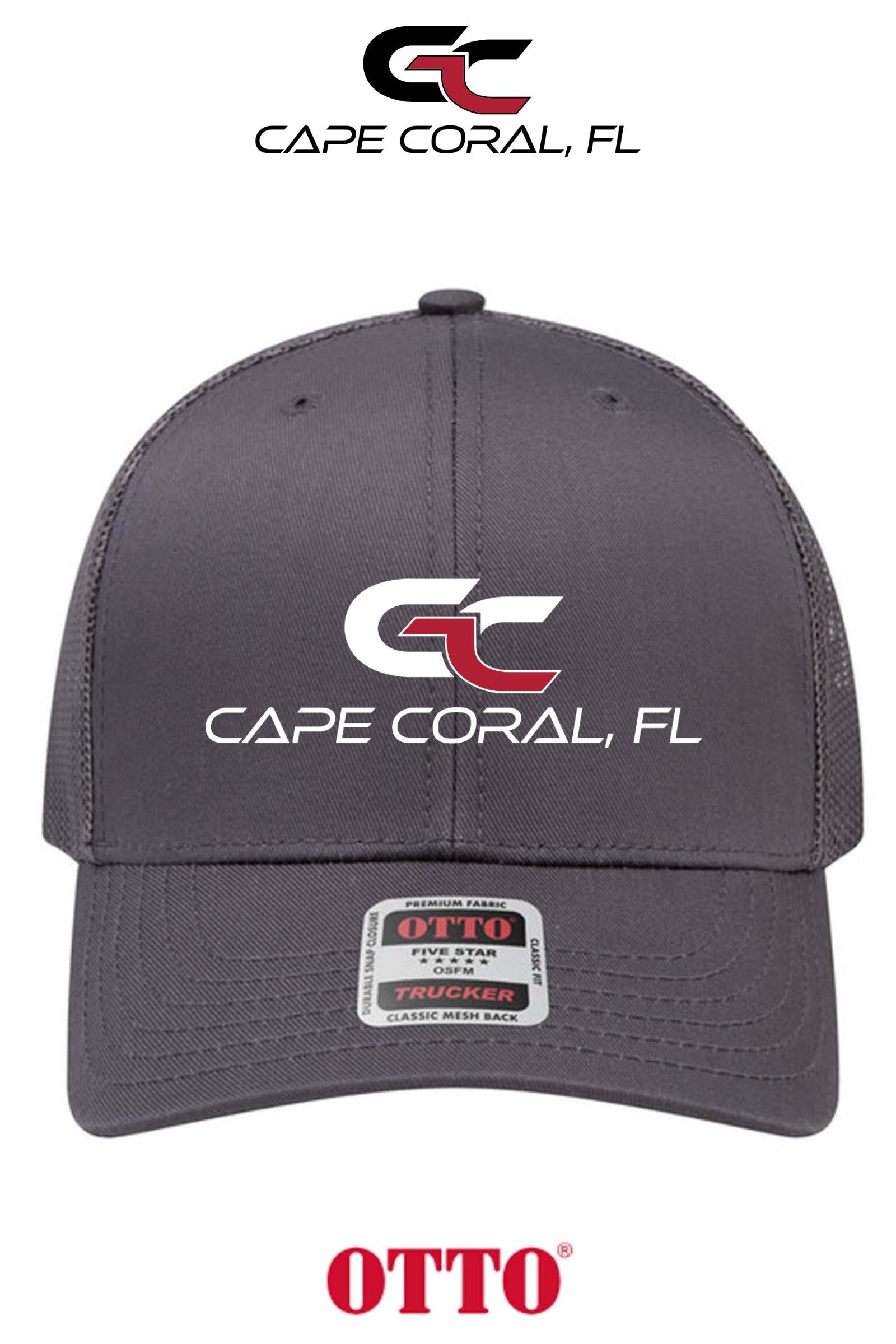 **BULK BUY SPECIAL** OTTO CAP® 6 Panel Mid Profile Mesh Back Trucker Hat - GORMAN CO - CAPE CORAL