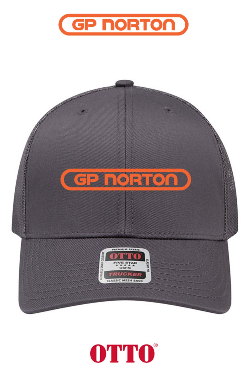 **BULK BUY SPECIAL** OTTO CAP® 6 Panel Mid Profile Mesh Back Trucker Hat - G P NORTON