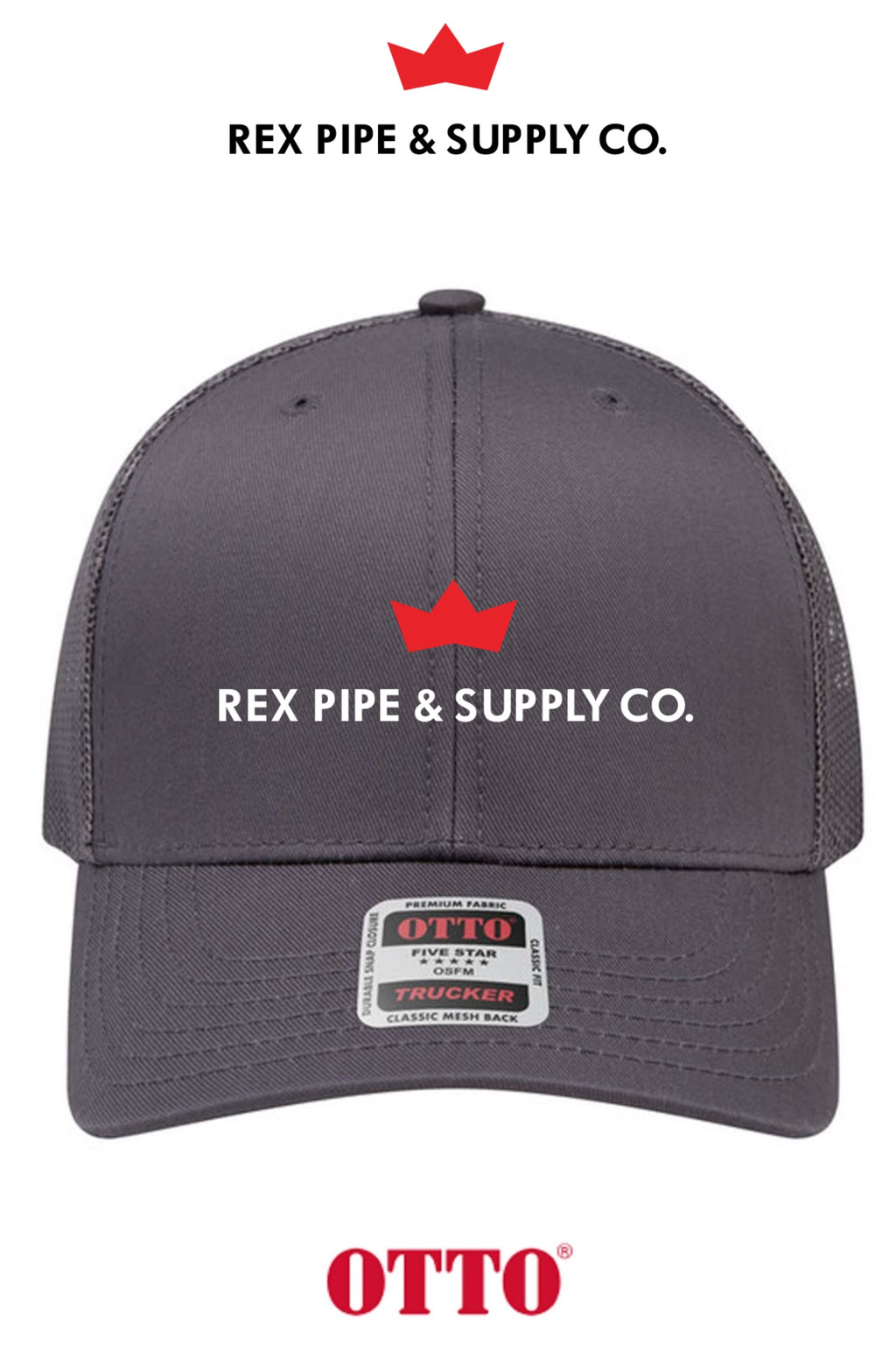 **BULK BUY SPECIAL** OTTO CAP® 6 Panel Mid Profile Mesh Back Trucker Hat - REX PIPE AND SUPPLY