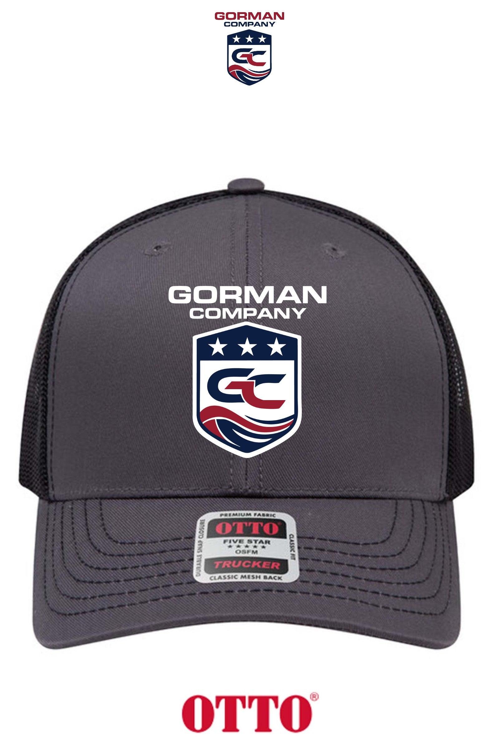 **BULK BUY SPECIAL** OTTO CAP® 6 Panel Mid Profile Mesh Back Trucker Hat - GORMAN CO - PANAMA CITY