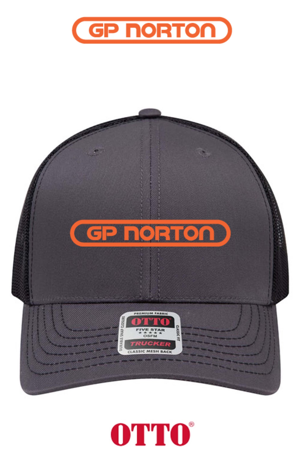 **BULK BUY SPECIAL** OTTO CAP® 6 Panel Mid Profile Mesh Back Trucker Hat - G P NORTON