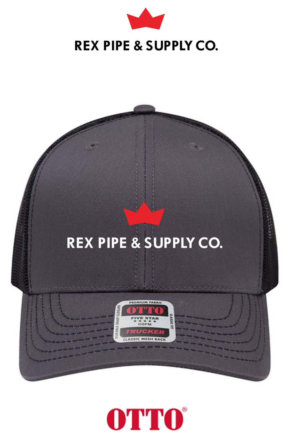 **BULK BUY SPECIAL** OTTO CAP® 6 Panel Mid Profile Mesh Back Trucker Hat - REX PIPE AND SUPPLY