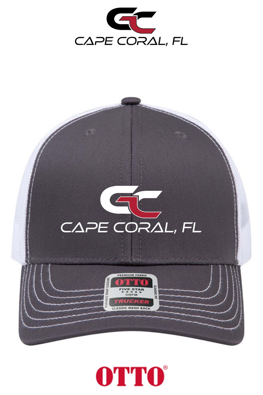 **BULK BUY SPECIAL** OTTO CAP® 6 Panel Mid Profile Mesh Back Trucker Hat - GORMAN CO - CAPE CORAL
