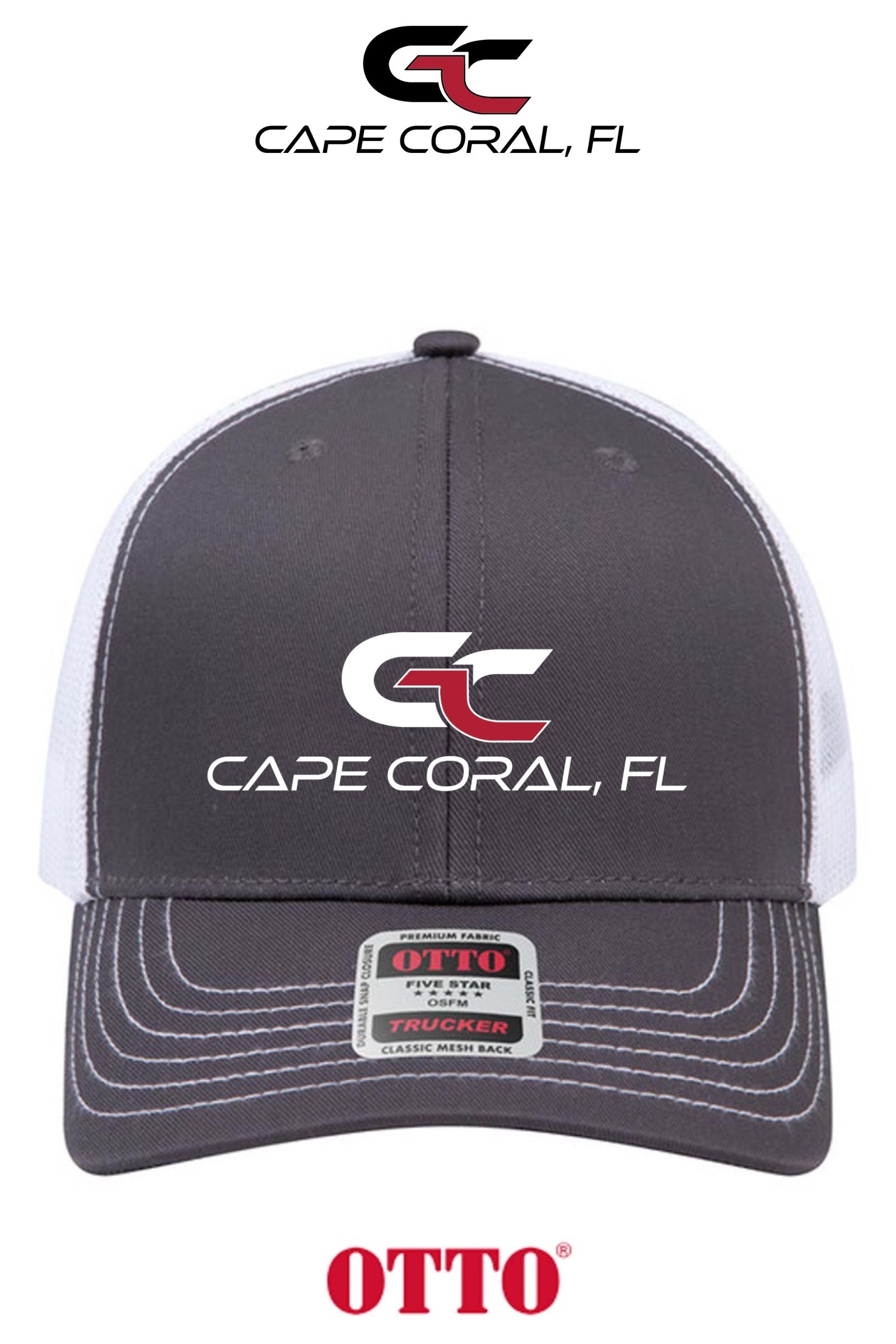 **BULK BUY SPECIAL** OTTO CAP® 6 Panel Mid Profile Mesh Back Trucker Hat - GORMAN CO - CAPE CORAL