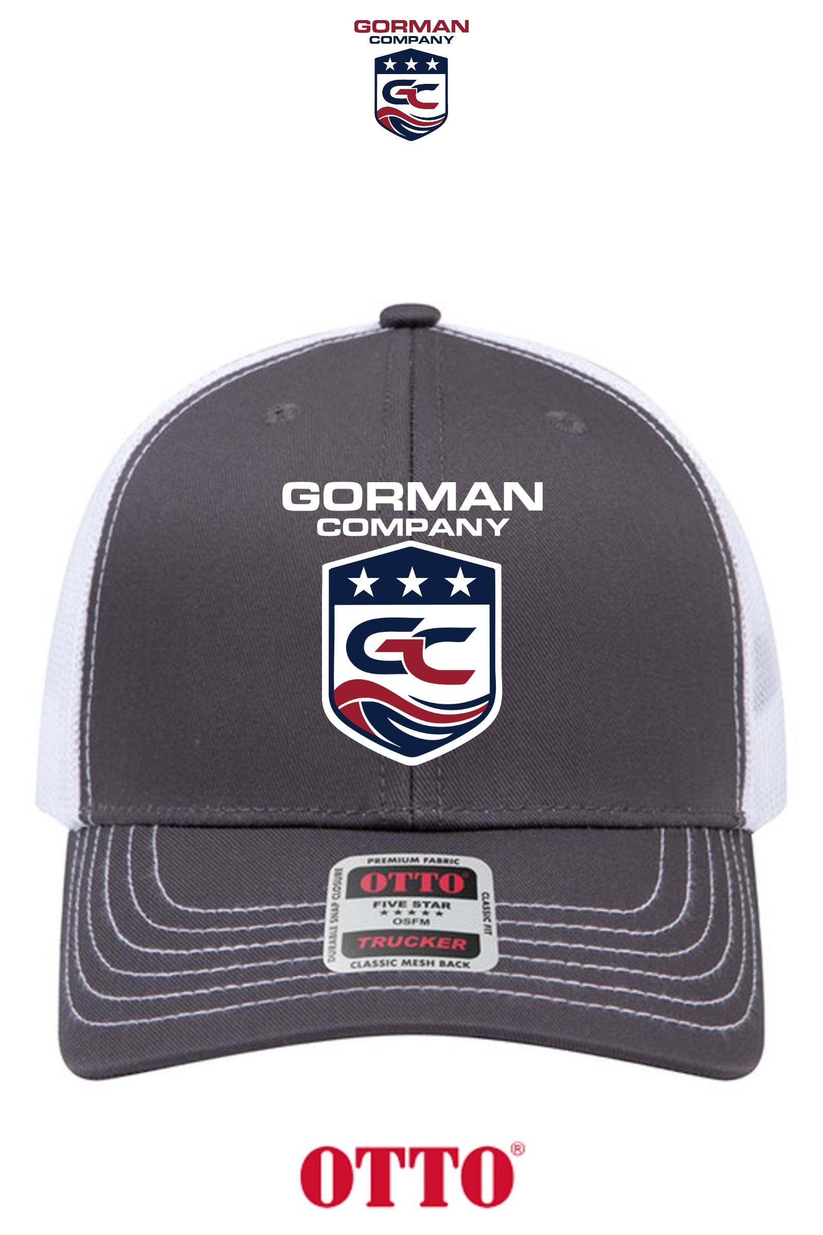 **BULK BUY SPECIAL** OTTO CAP® 6 Panel Mid Profile Mesh Back Trucker Hat - GORMAN CO - PANAMA CITY