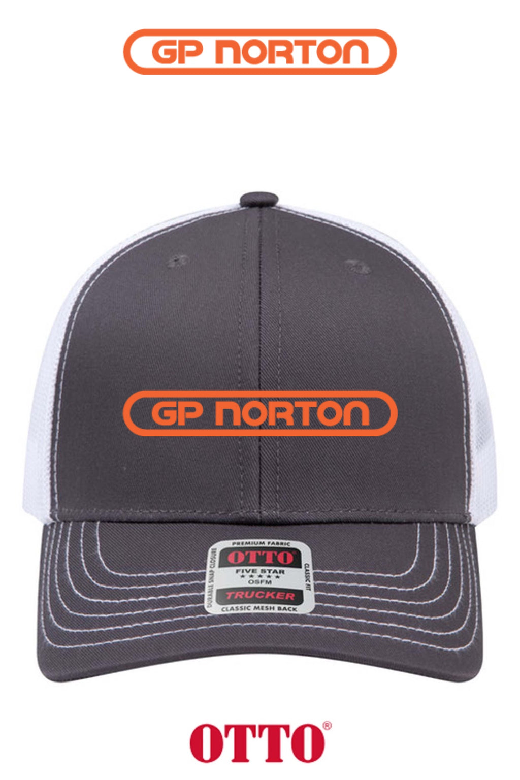 **BULK BUY SPECIAL** OTTO CAP® 6 Panel Mid Profile Mesh Back Trucker Hat - G P NORTON
