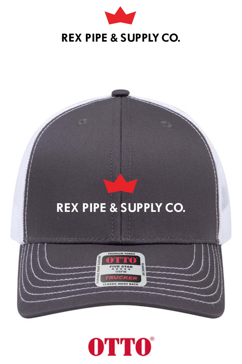 **BULK BUY SPECIAL** OTTO CAP® 6 Panel Mid Profile Mesh Back Trucker Hat - REX PIPE AND SUPPLY