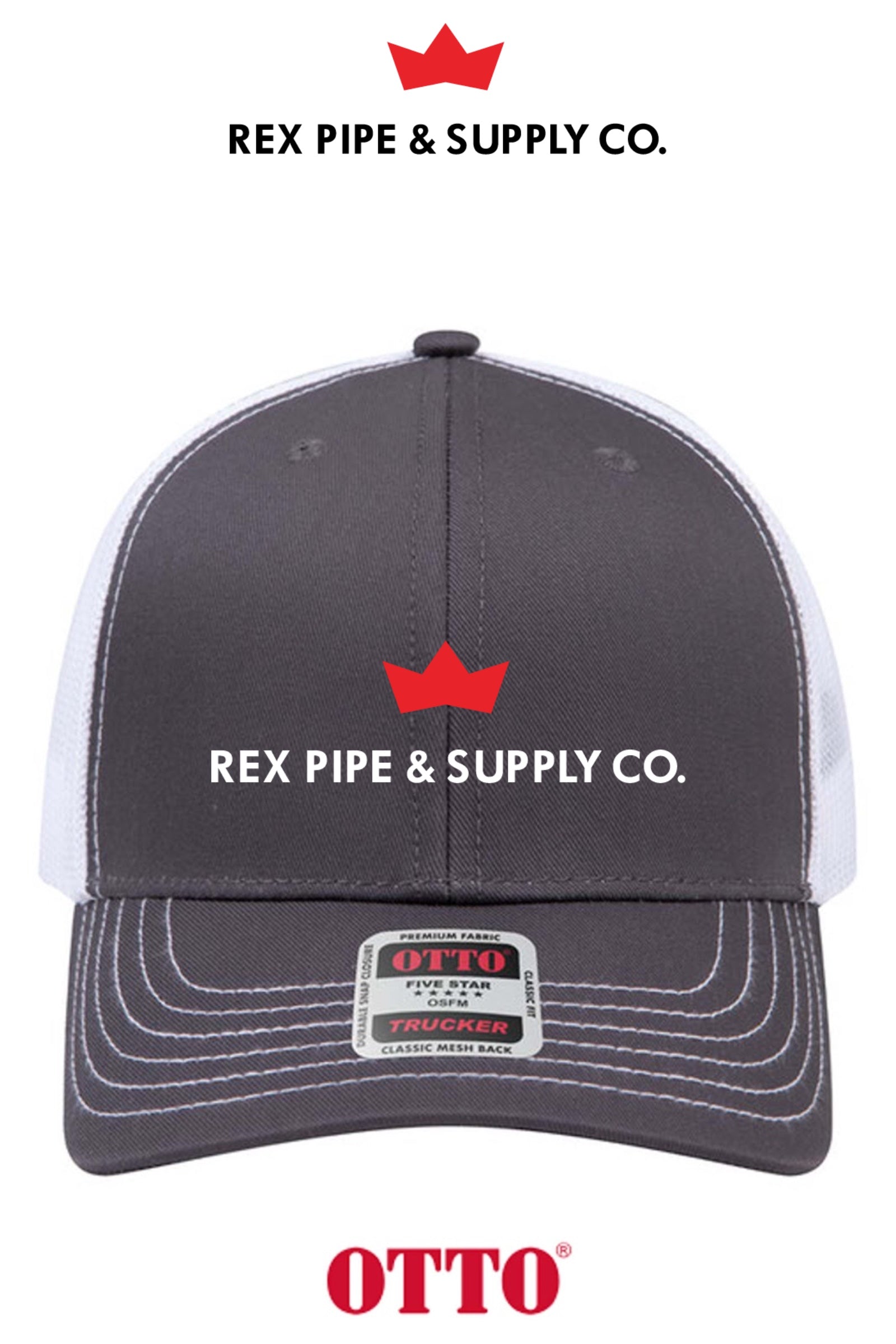 **BULK BUY SPECIAL** OTTO CAP® 6 Panel Mid Profile Mesh Back Trucker Hat - REX PIPE AND SUPPLY