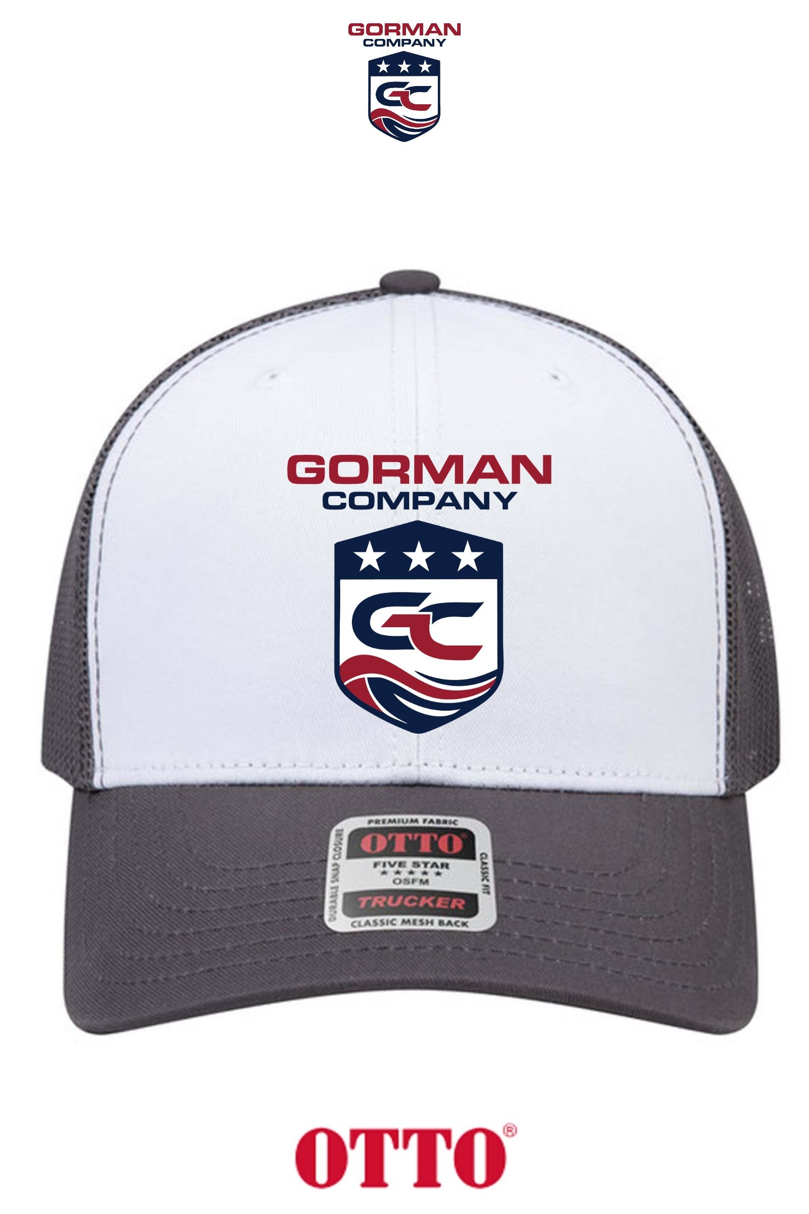 **BULK BUY SPECIAL** OTTO CAP® 6 Panel Mid Profile Mesh Back Trucker Hat - GORMAN CO - PANAMA CITY