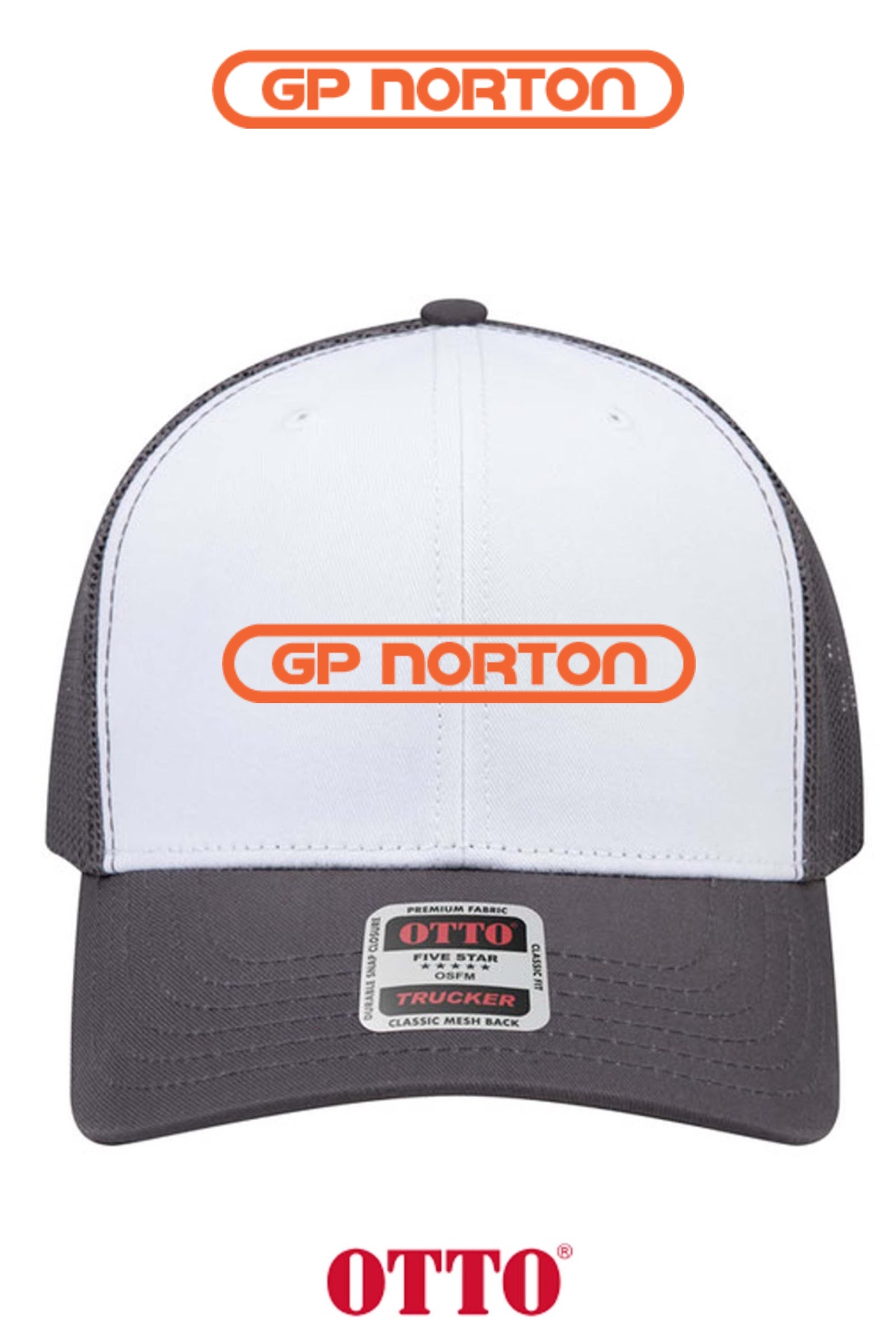 **BULK BUY SPECIAL** OTTO CAP® 6 Panel Mid Profile Mesh Back Trucker Hat - G P NORTON
