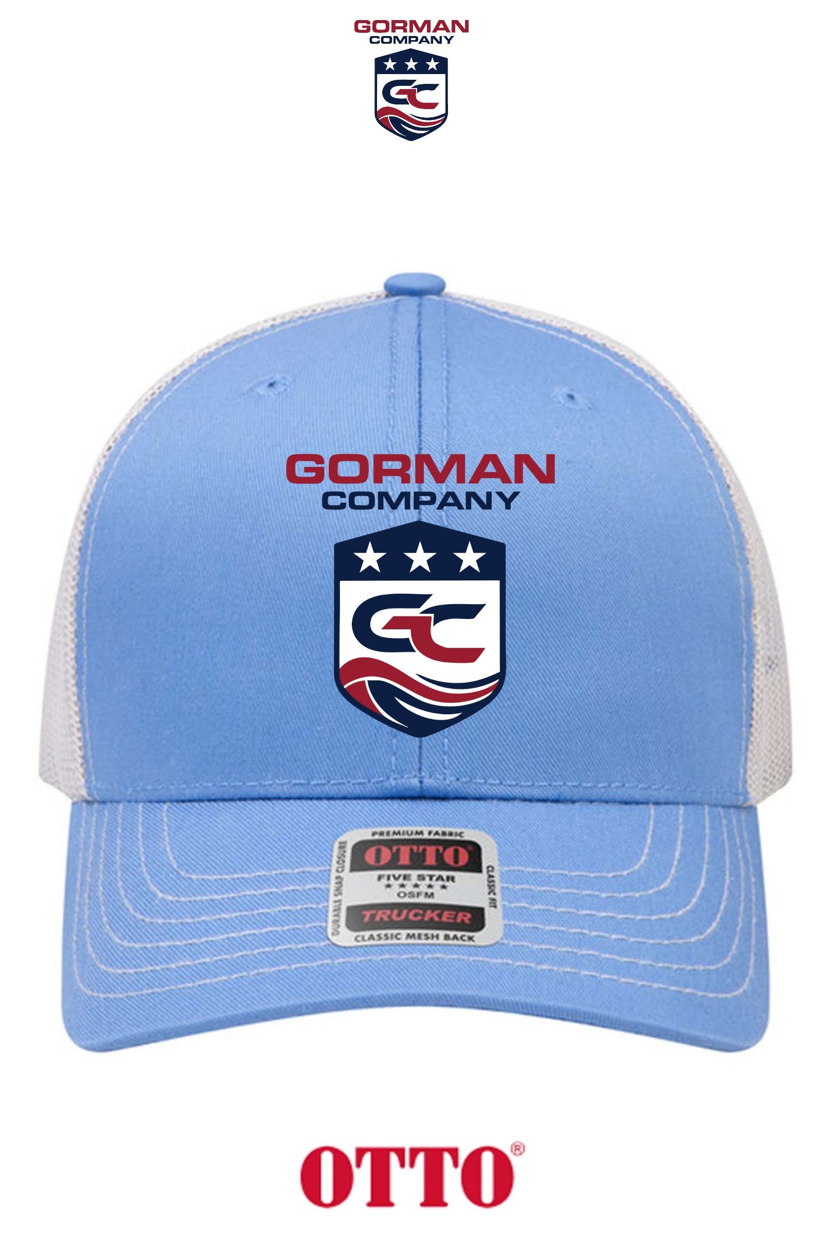 **BULK BUY SPECIAL** OTTO CAP® 6 Panel Mid Profile Mesh Back Trucker Hat - GORMAN CO - PANAMA CITY