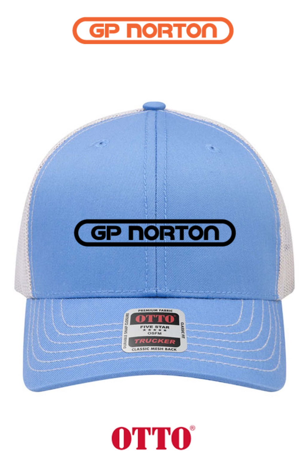 **BULK BUY SPECIAL** OTTO CAP® 6 Panel Mid Profile Mesh Back Trucker Hat - G P NORTON