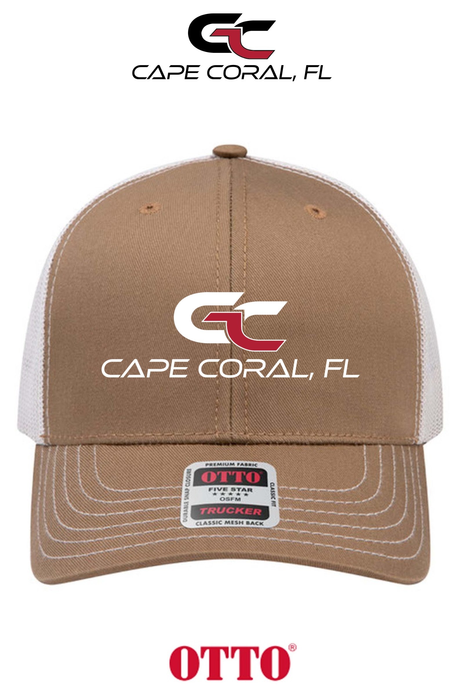 **BULK BUY SPECIAL** OTTO CAP® 6 Panel Mid Profile Mesh Back Trucker Hat - GORMAN CO - CAPE CORAL