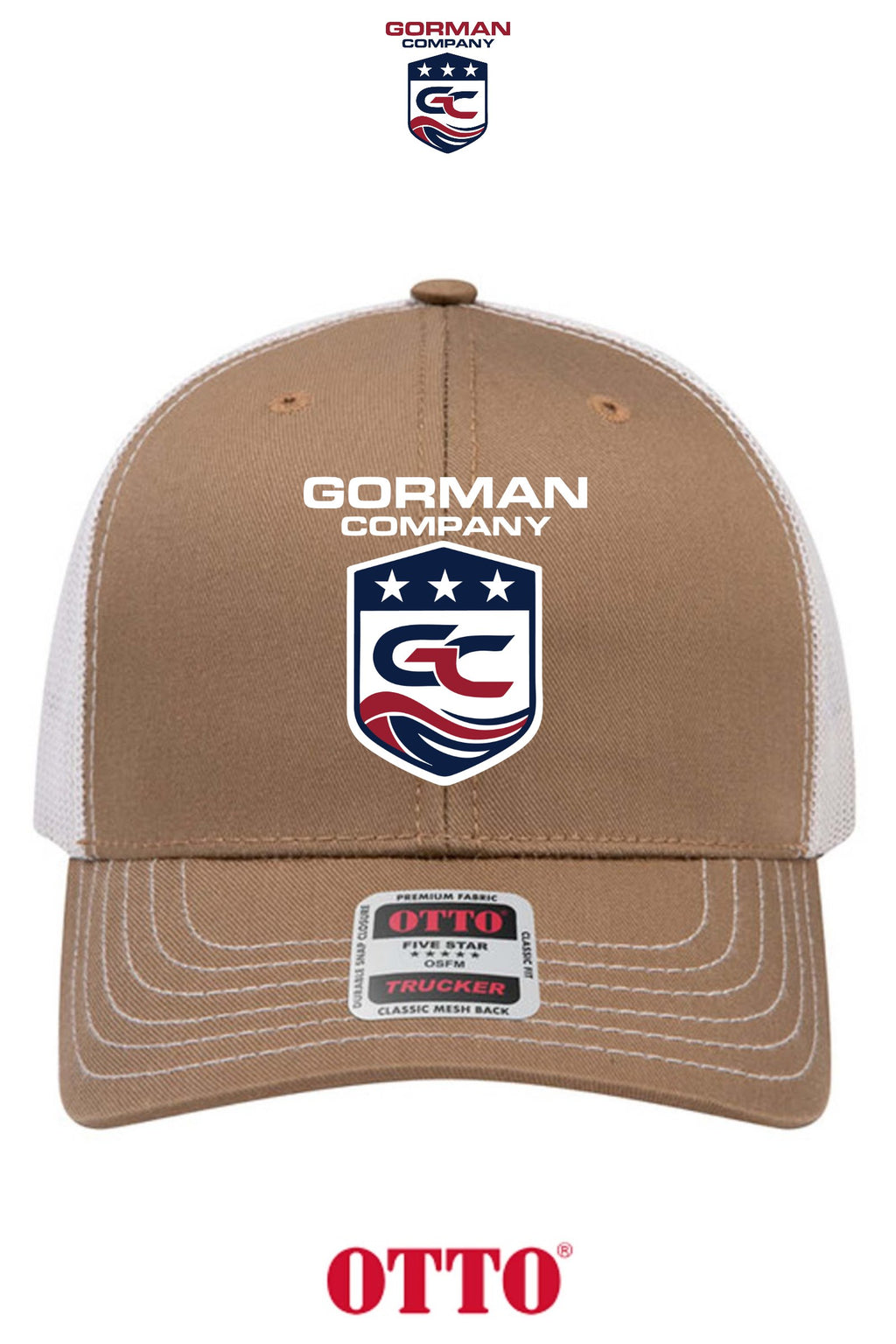**BULK BUY SPECIAL** OTTO CAP® 6 Panel Mid Profile Mesh Back Trucker Hat - GORMAN CO - PANAMA CITY