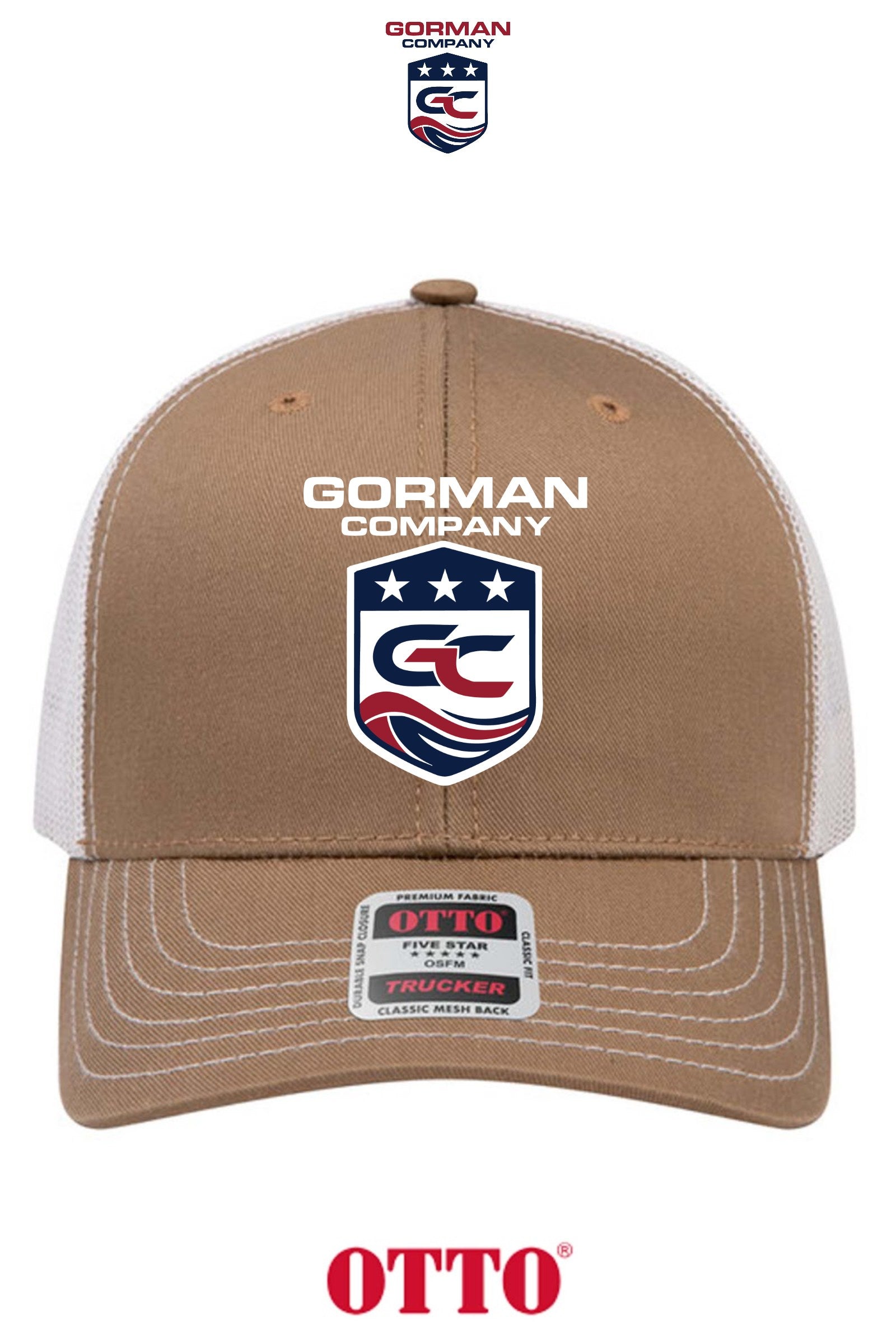 **BULK BUY SPECIAL** OTTO CAP® 6 Panel Mid Profile Mesh Back Trucker Hat - GORMAN CO - PANAMA CITY