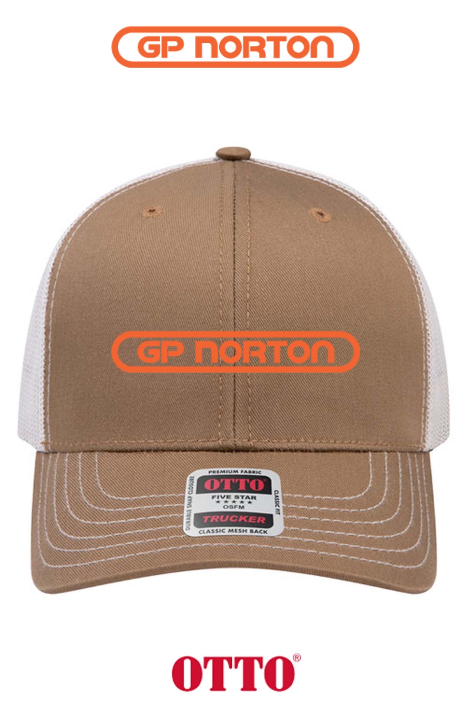 **BULK BUY SPECIAL** OTTO CAP® 6 Panel Mid Profile Mesh Back Trucker Hat - G P NORTON