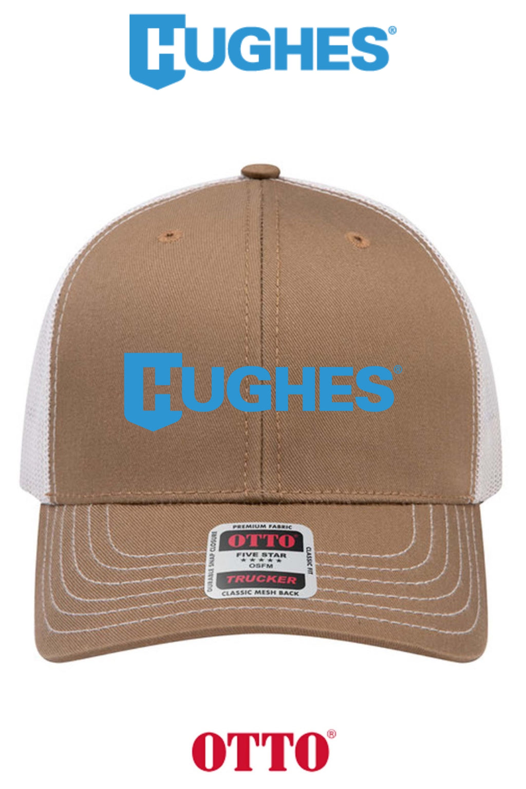 **BULK BUY SPECIAL** OTTO CAP® 6 Panel Mid Profile Mesh Back Trucker Hat - HUGHES SUPPLY