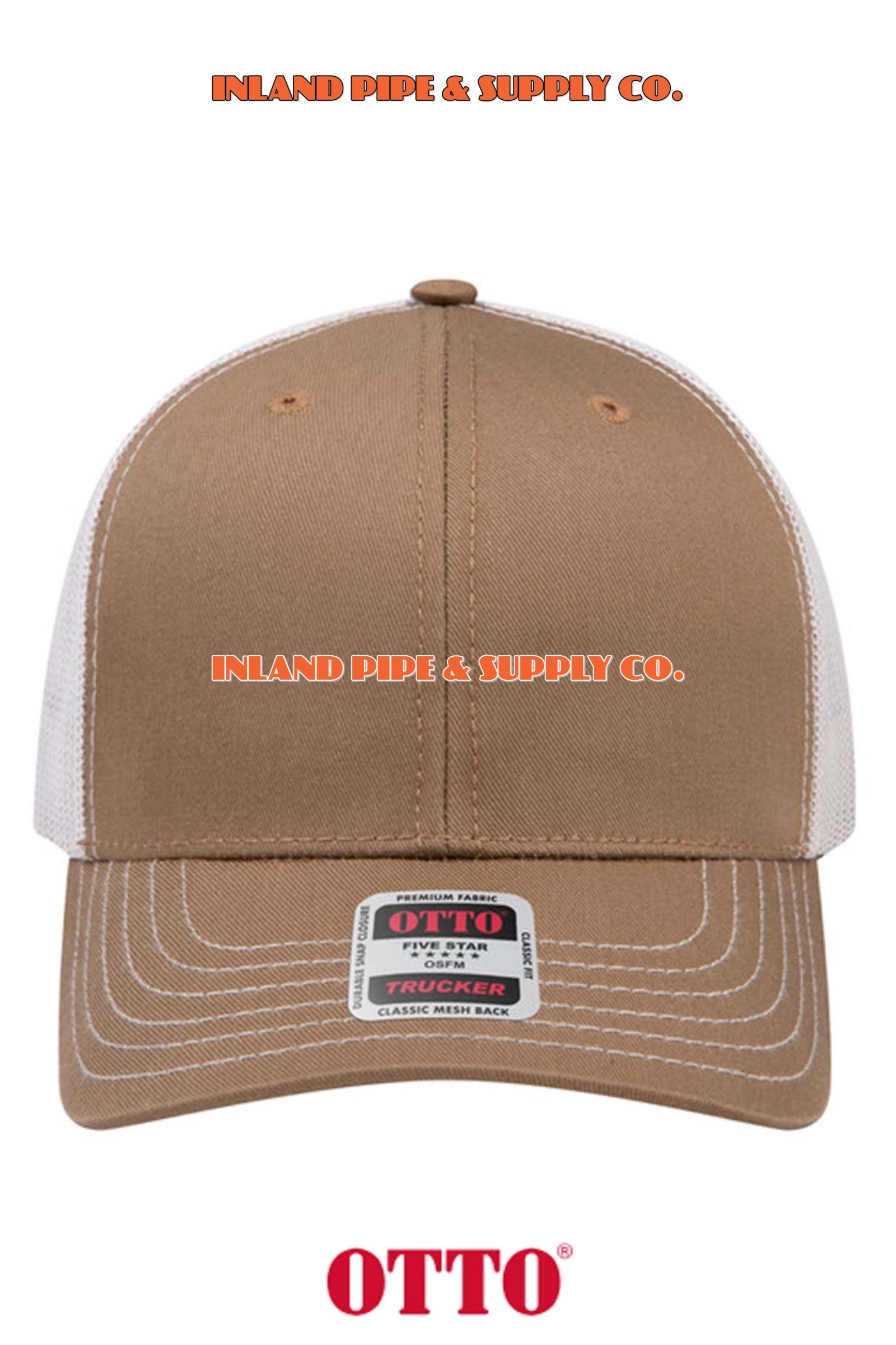 **BULK BUY SPECIAL** OTTO CAP® 6 Panel Mid Profile Mesh Back Trucker Hat - INLAND PIPE AND SUPPLY