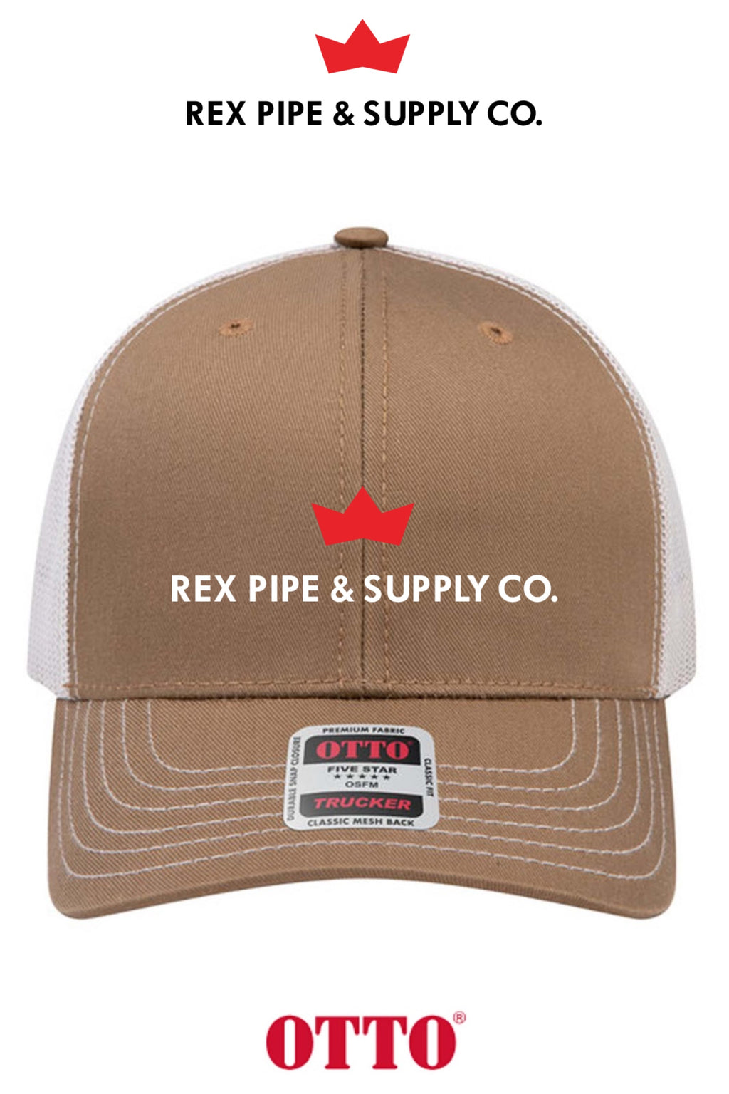**BULK BUY SPECIAL** OTTO CAP® 6 Panel Mid Profile Mesh Back Trucker Hat - REX PIPE AND SUPPLY