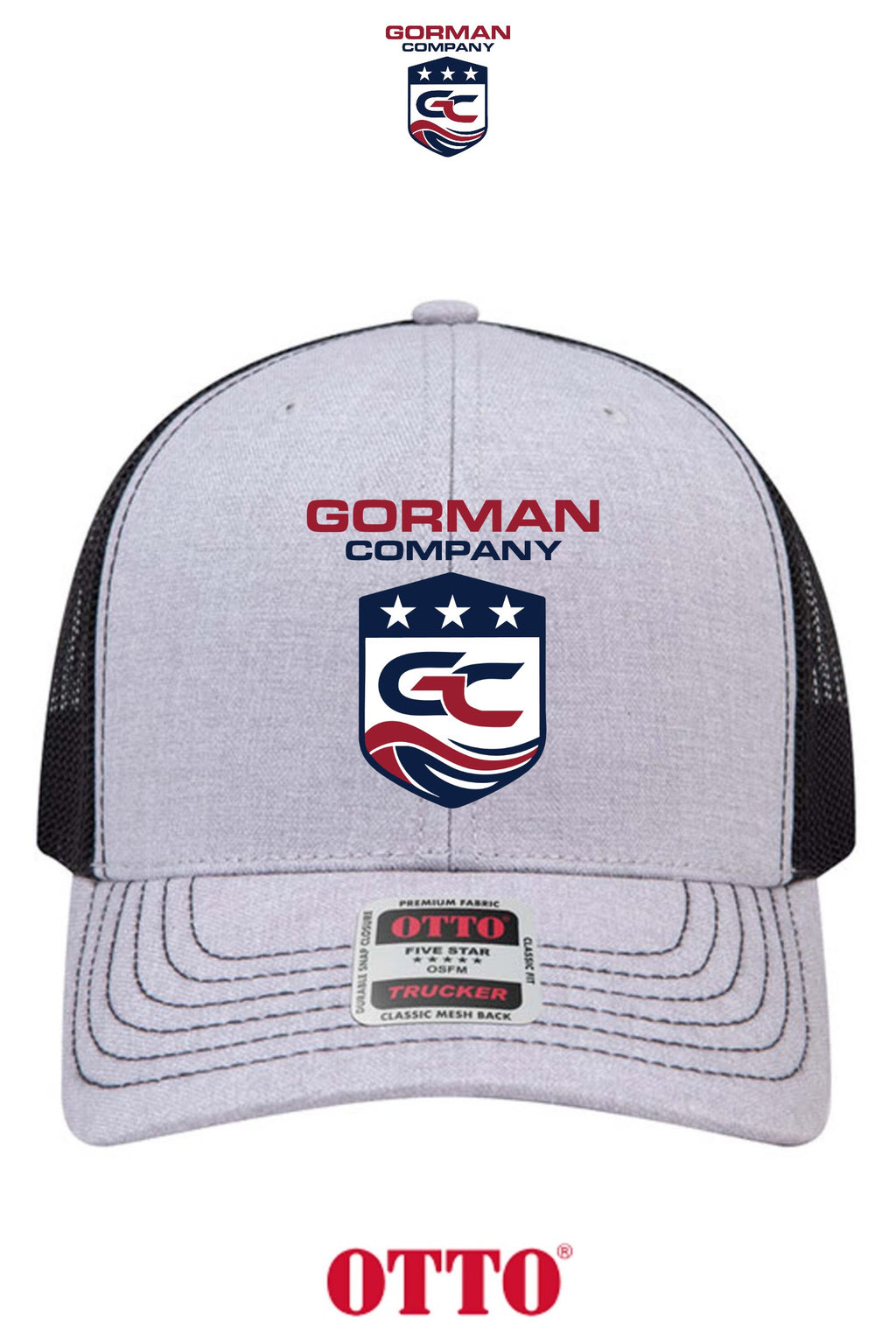**BULK BUY SPECIAL** OTTO CAP® 6 Panel Mid Profile Mesh Back Trucker Hat - GORMAN CO - PANAMA CITY