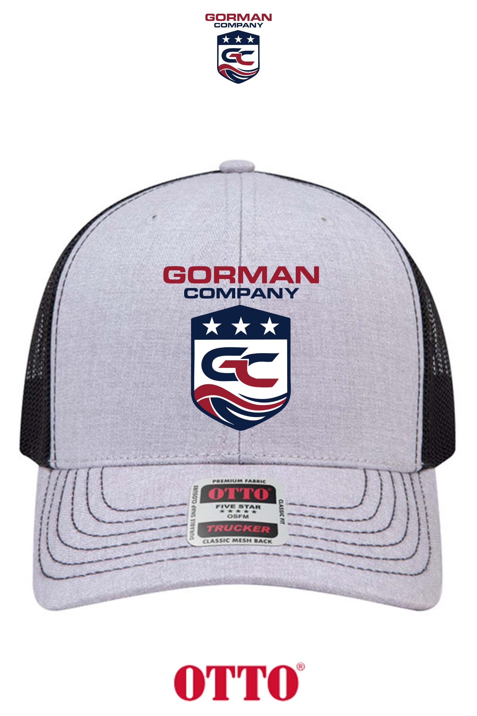 **BULK BUY SPECIAL** OTTO CAP® 6 Panel Mid Profile Mesh Back Trucker Hat - GORMAN CO - PANAMA CITY
