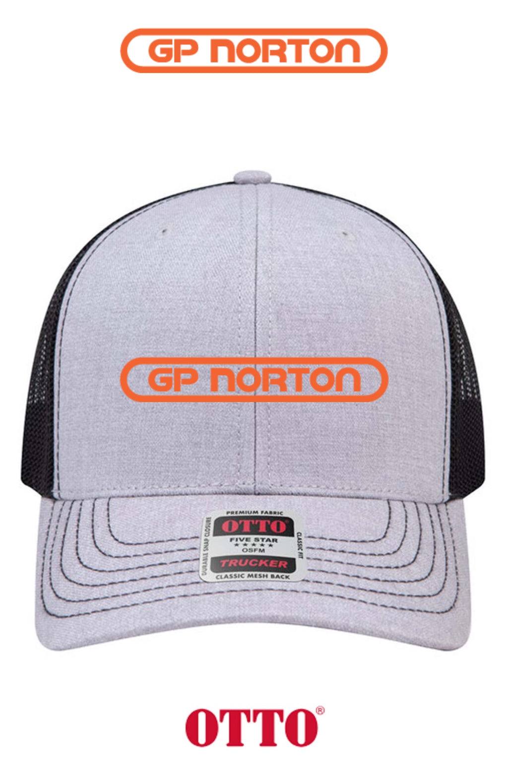 **BULK BUY SPECIAL** OTTO CAP® 6 Panel Mid Profile Mesh Back Trucker Hat - G P NORTON