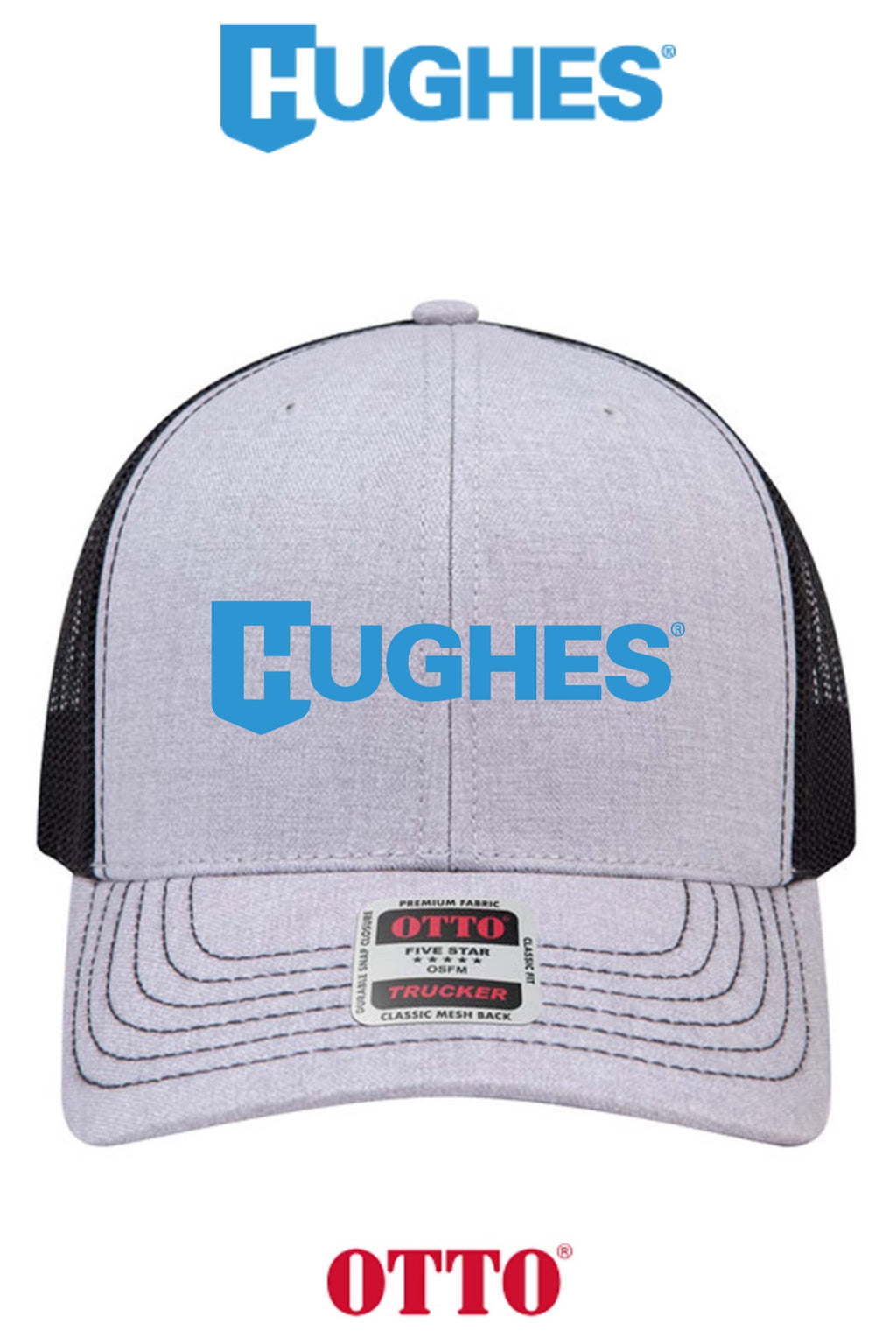 **BULK BUY SPECIAL** OTTO CAP® 6 Panel Mid Profile Mesh Back Trucker Hat - HUGHES SUPPLY