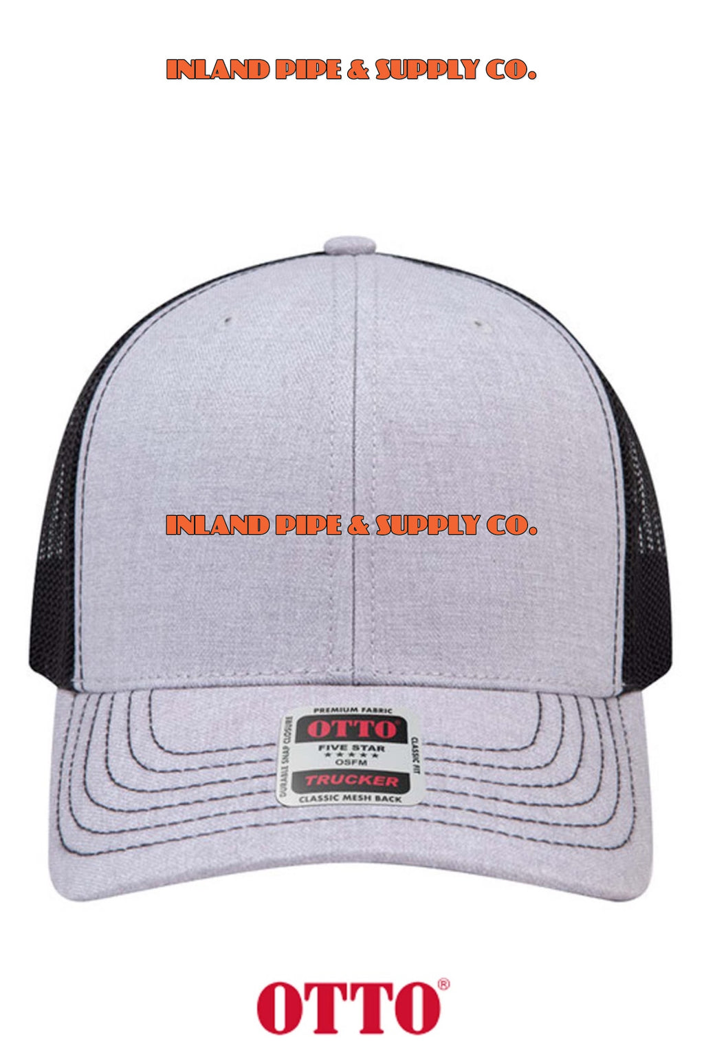 **BULK BUY SPECIAL** OTTO CAP® 6 Panel Mid Profile Mesh Back Trucker Hat - INLAND PIPE AND SUPPLY
