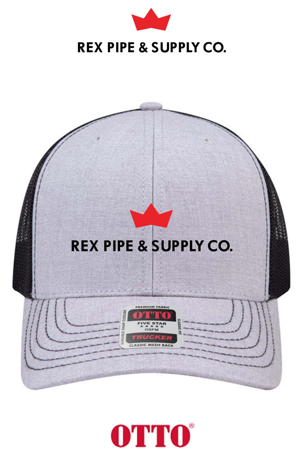 **BULK BUY SPECIAL** OTTO CAP® 6 Panel Mid Profile Mesh Back Trucker Hat - REX PIPE AND SUPPLY