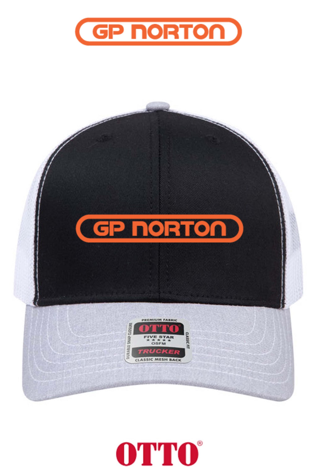 **BULK BUY SPECIAL** OTTO CAP® 6 Panel Mid Profile Mesh Back Trucker Hat - G P NORTON